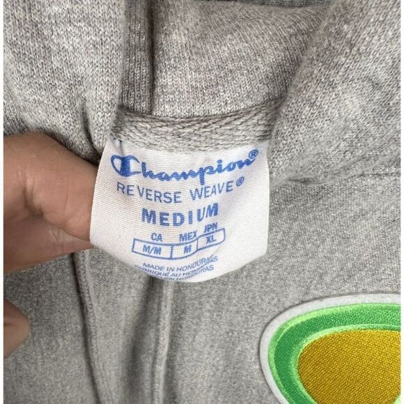 Champion Hoodie M Mens LIFE Reverse Weave Exclusive Gray Neon Multicolor Logos - Picture 2 of 5